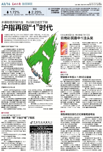 双色球投注技巧之红球首尾选号法2013年07月